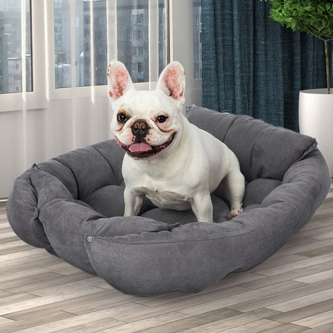 Pet Bed Pet Bed 2 Way Use Dog Cat Soft Warm Calming Mat Grey XL