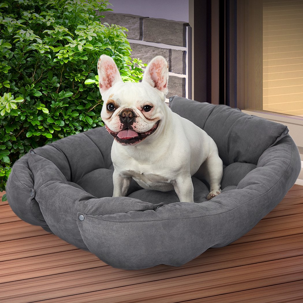 Pet Bed Pet Bed 2 Way Use Dog Cat Soft Warm Calming Mat Grey XL