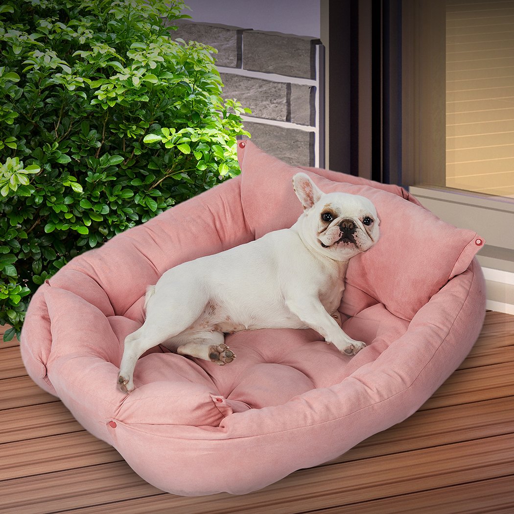 Pet Bed Pet Bed 2 Way Use Dog Cat Soft Warm Calming Mat Pink L