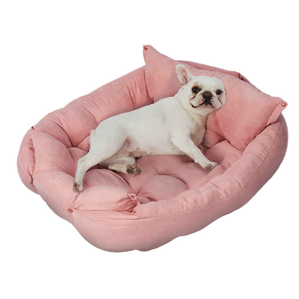 Pet Bed Pet Bed 2 Way Use Dog Cat Soft Warm Calming Mat Pink S