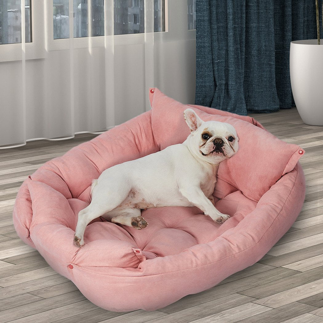 Pet Bed Pet Bed 2 Way Use Dog Cat Soft Warm Calming Mat Pink XL