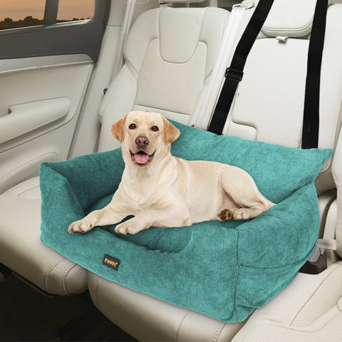 Pet Car Booster Seat Dog Protector Portable Travel Bed Removable Green L