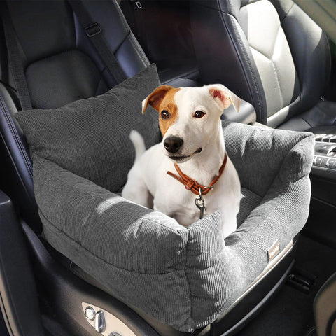 Pet Car Booster Seat Dog Protector Portable Travel Bed Removable Grey M