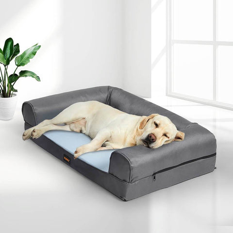 Pet Products Pet Cooling Bed Dog Sofa Bolster Insect Prevention Summer L Grey