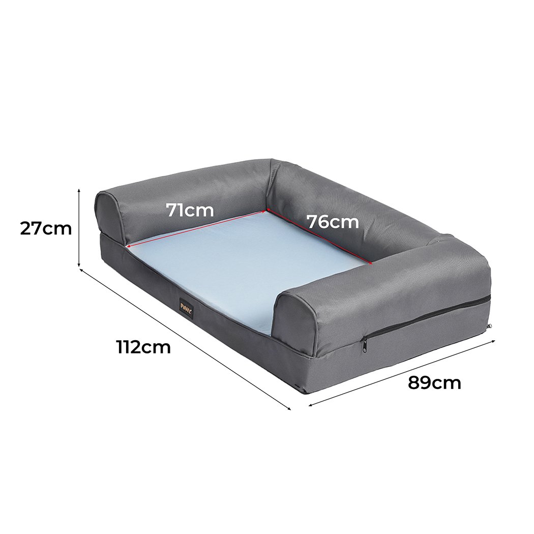 Pet Products Pet Cooling Bed Dog Sofa Bolster Insect Prevention Summer L Grey