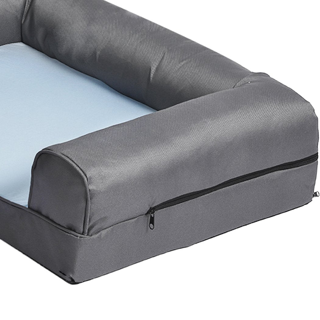 Pet Products Pet Cooling Bed Dog Sofa Bolster Insect Prevention Summer L Grey