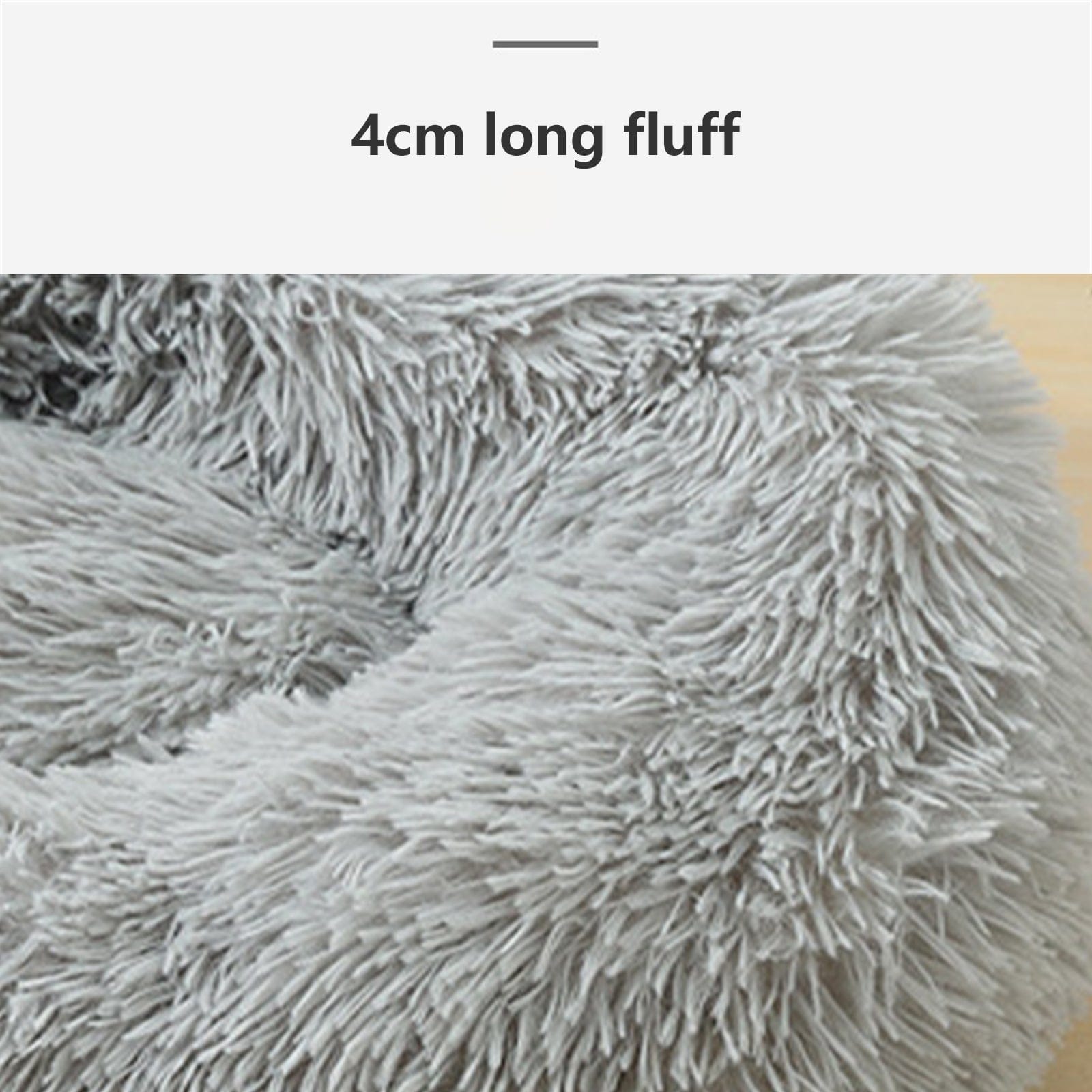 Pet Dog Bed Bedding Warm Plush Round Comfort Dog Nest Light Grey kennel XL 100cm