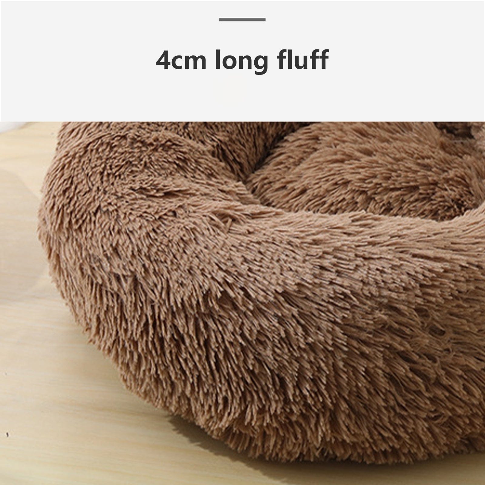 Pet Dog Bed Bedding Warm Plush Round Soft Dog Nest Light Coffee  XL 100cm