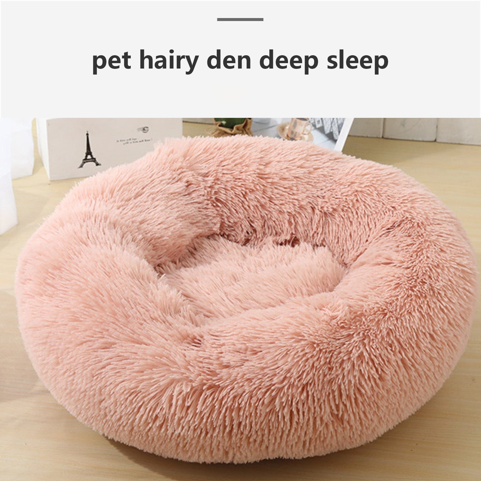 Pet Dog Bedding Warm Plush Round Comfortable Nest Comfy Sleep kennel Pink XL 100