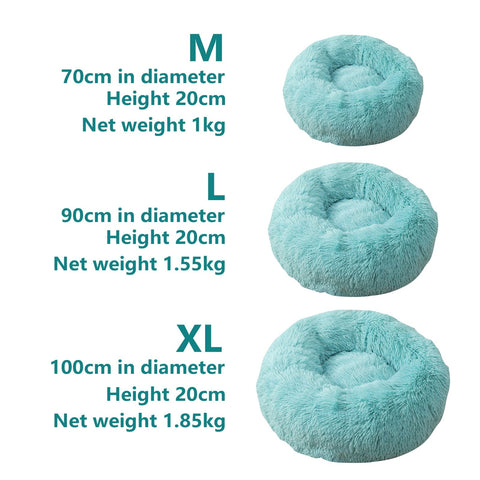 Pet Dog Bedding, Plush Round Comfortable Nest, Green, Large 90Cm