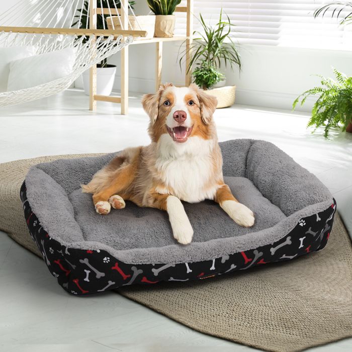 Pet Dog Cat Bed Deluxe Soft Cushion Lining Warm Kennel L