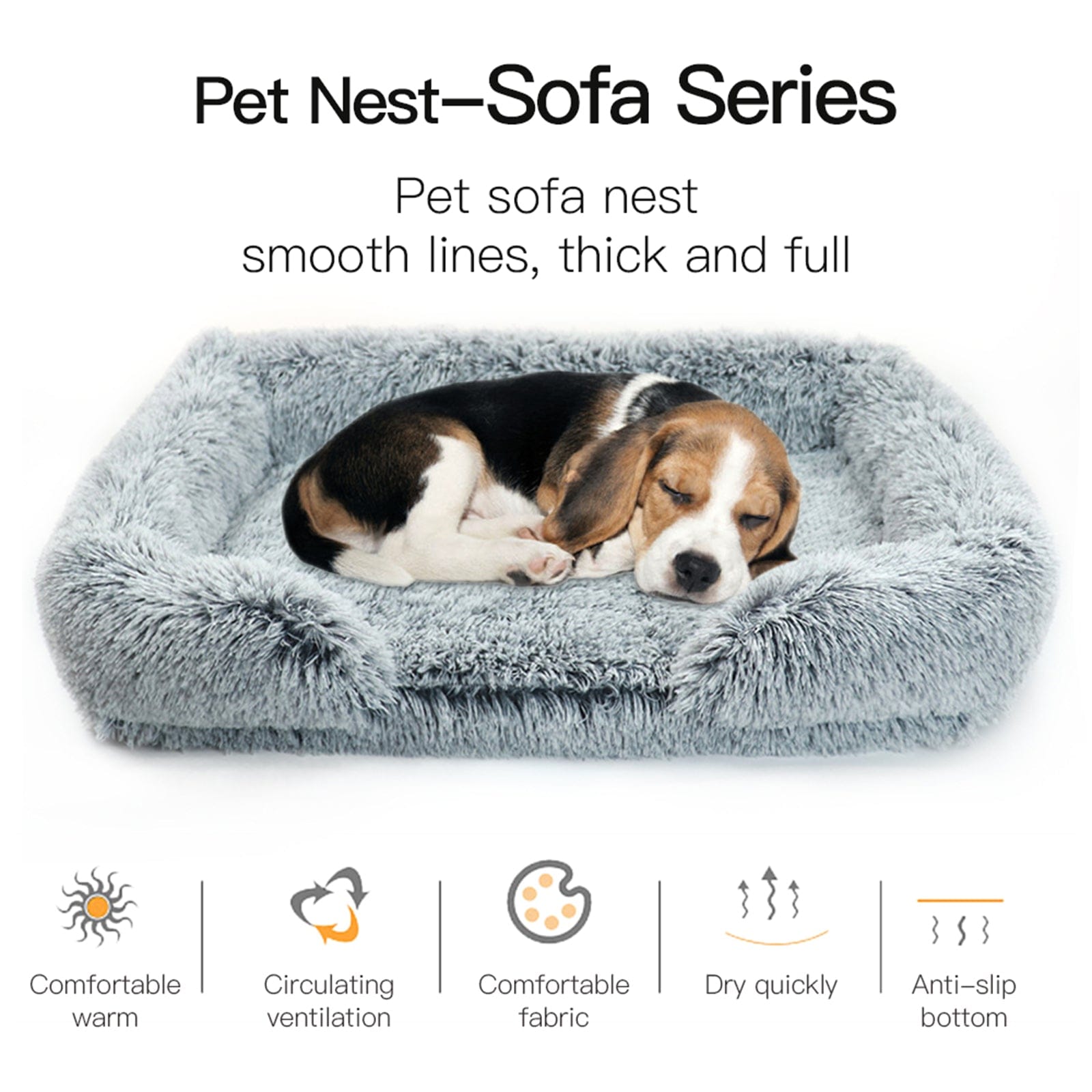 Pet Dog Comfort Bed Plush Bed Comfortable Nest Removable cleaning Kennel L