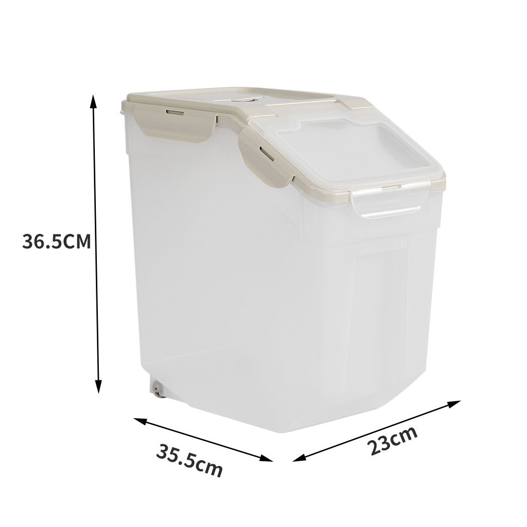 pet products Pet Food Container Dog Cat Feeding Feeder Storage Box With Wheel 10L