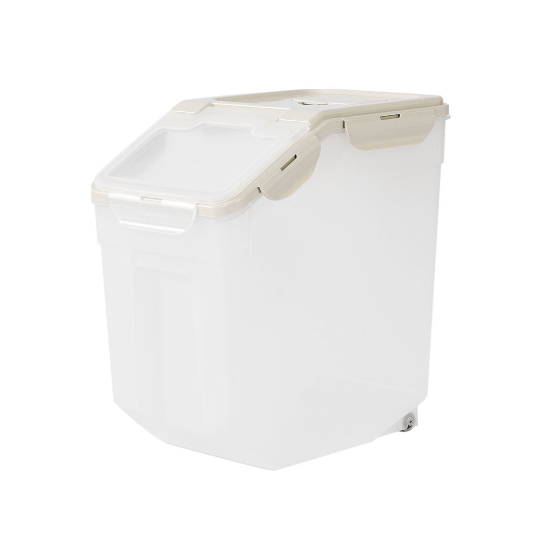 pet products Pet Food Container Dog Cat Feeding Feeder Storage Box With Wheel 10L