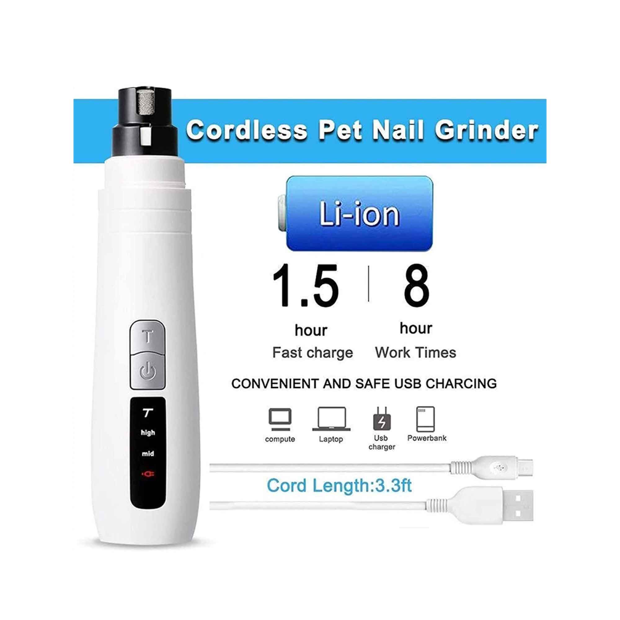 Pet Nail Grinder for Dogs and Cats - Turbo Electric Trimmer