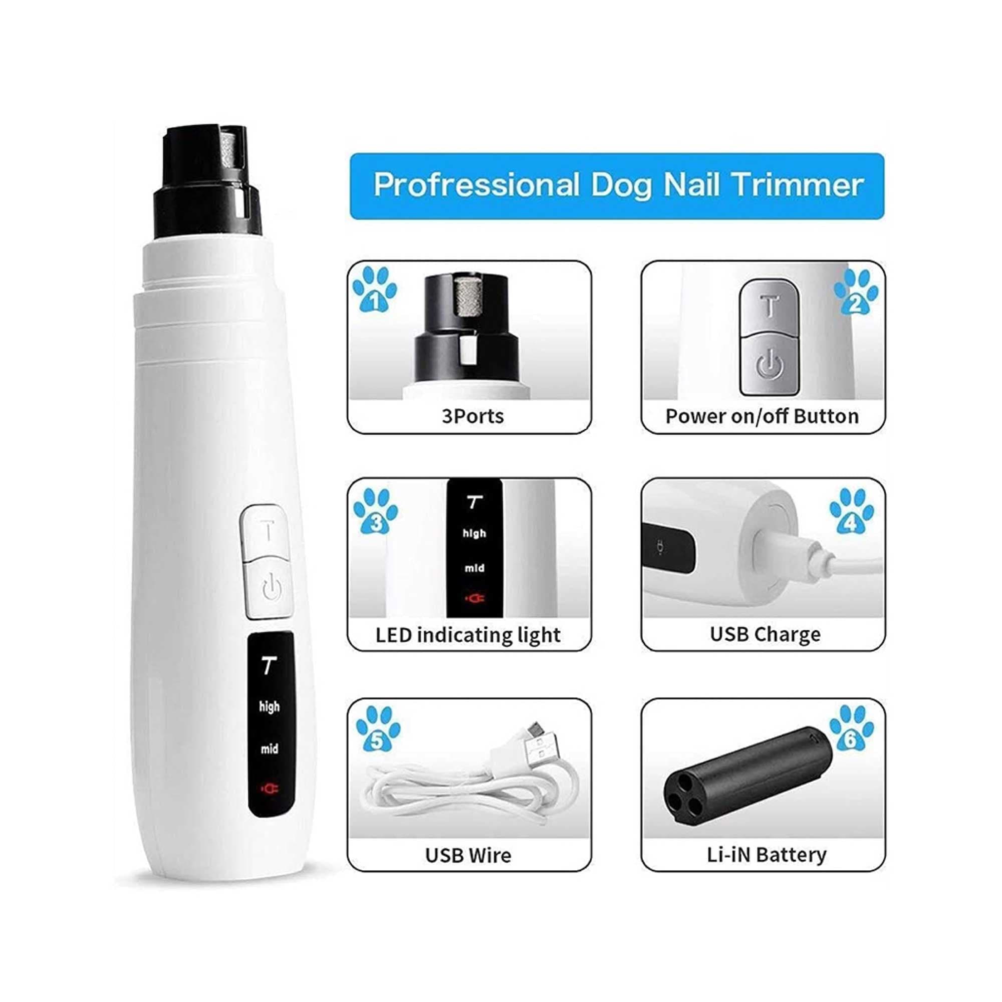 Pet Nail Grinder for Dogs and Cats - Turbo Electric Trimmer