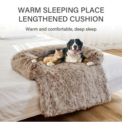 Pet Sofa Bed Dog Calming Cover, Plush Mat, L