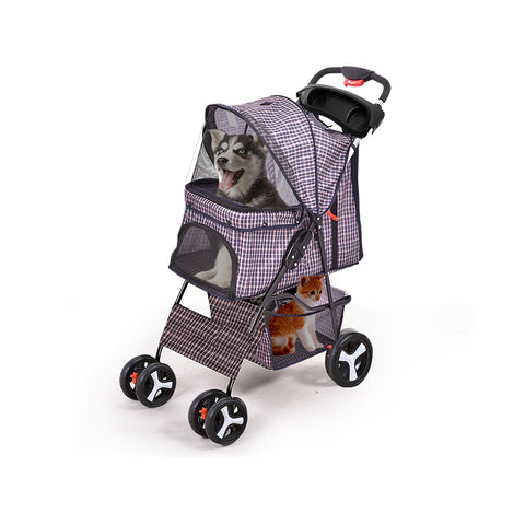 Pet Stroller 4 Wheels Puppy Travel Walk Carrier Pram