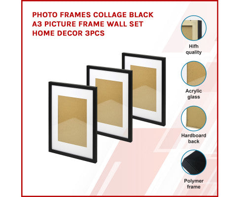 Photo Frames Collage Set Black