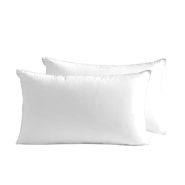 Pillow Goose and Duck Feather Down Standard Pillows Cotton Cover - Twin Pack