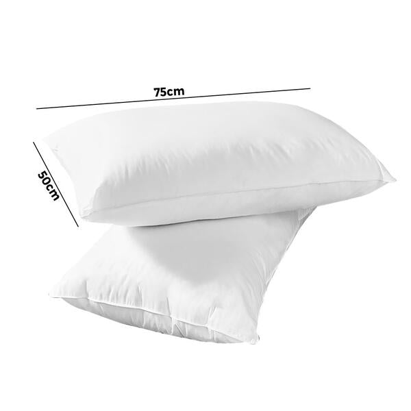 Pillow Goose and Duck Feather Down Standard Pillows Cotton Cover - Twin Pack, Pillow