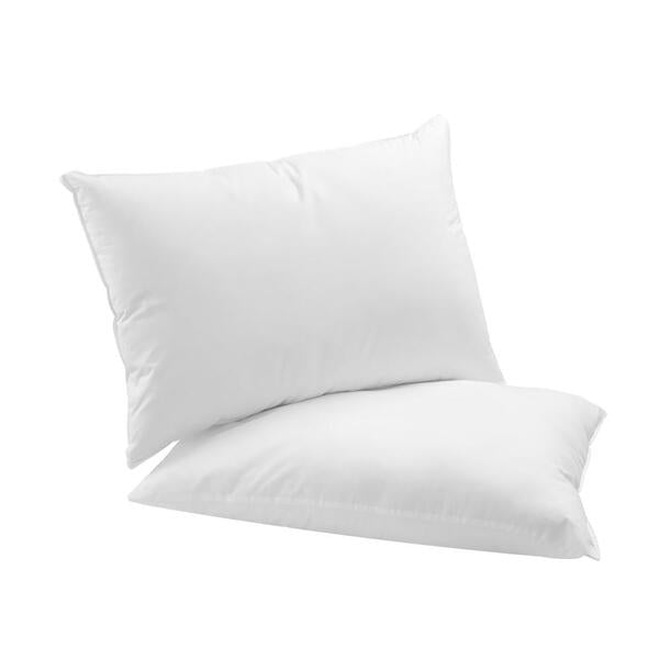 Pillow Goose and Duck Feather Down Standard Pillows Cotton Cover - Twin Pack