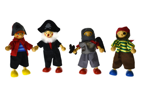 toys for infant Pirate Flexi Doll Set Of 4