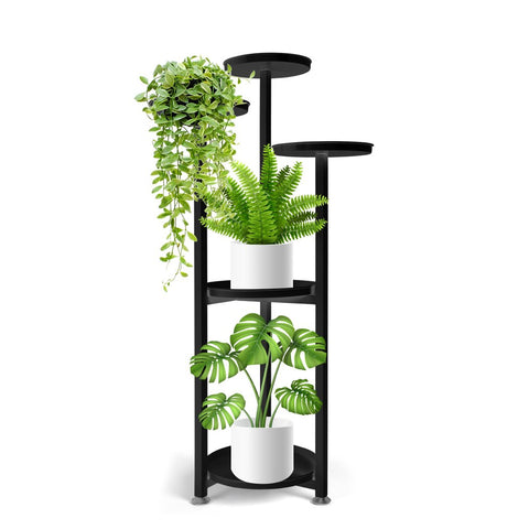 Plant Stand Outdoor Indoor Flower Pots Rack Black 100Cm