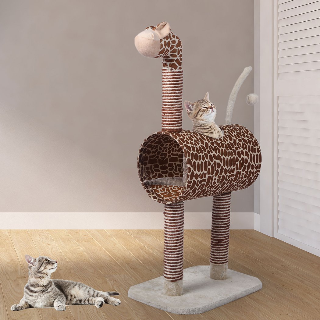Cat Tree Play Pet Activity Kitty Bed-Beige