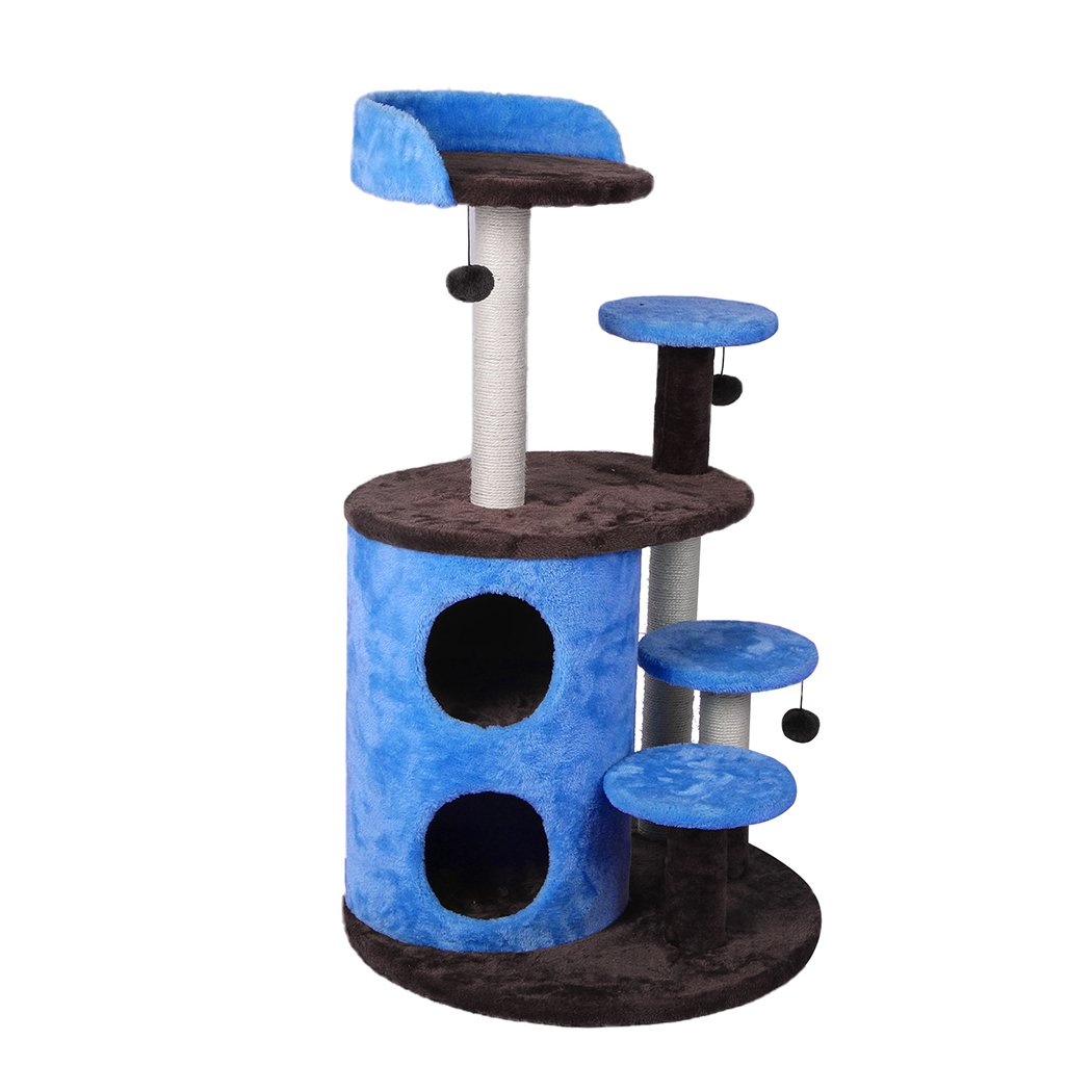 Cat Tree Play Pet Activity Kitty Bed-Blue