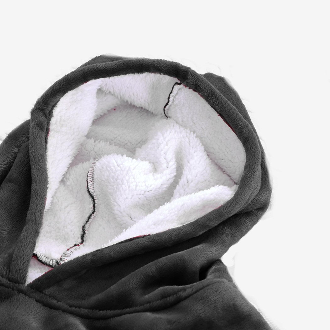 bedding Plush Fleece Hoodie Blanket Pajamas Grey