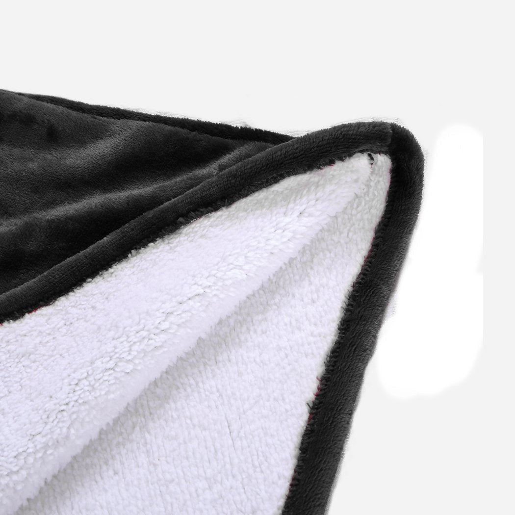 bedding Plush Fleece Hoodie Blanket Pajamas Grey