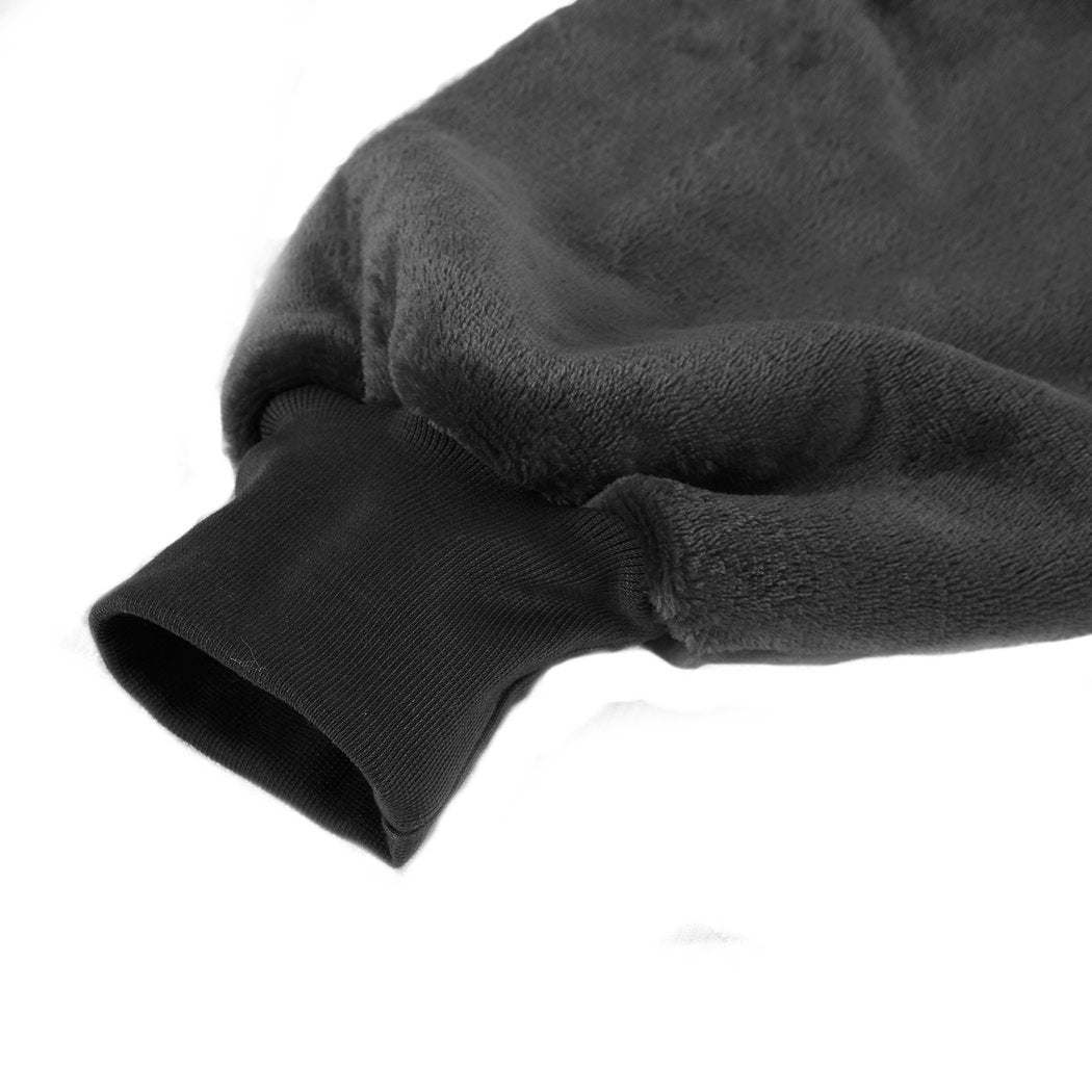 bedding Plush Fleece Hoodie Blanket Pajamas Grey
