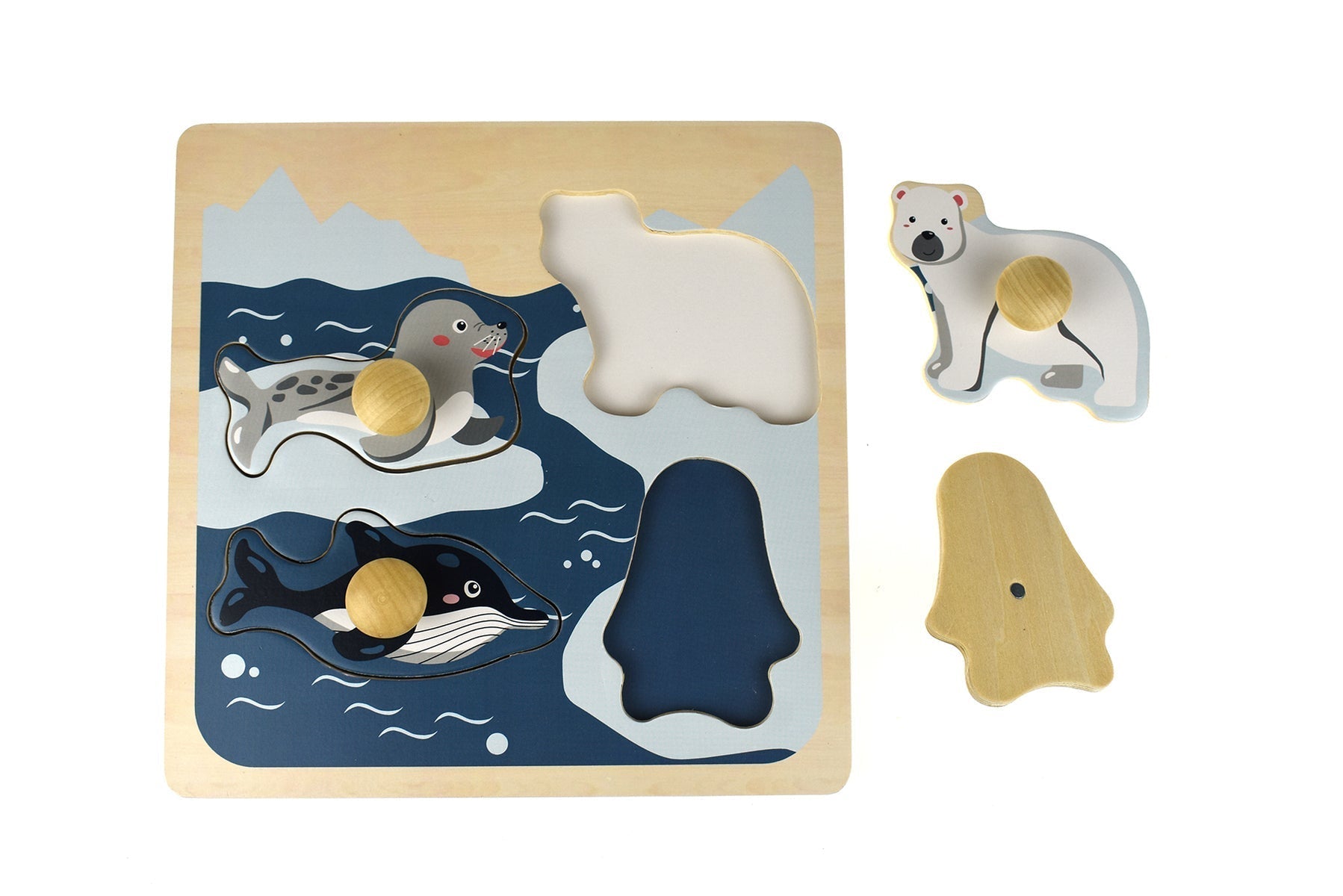 Polar Animal Large Peg Puzzle