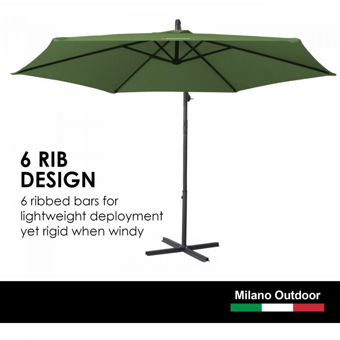 Polyester fabric 3 Metre Cantilever Umbrella (No Cover)
