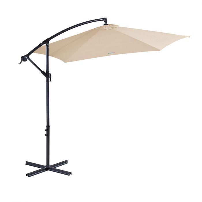 Beige Polyester fabric 3 Metre Cantilever Umbrella (No Cover)