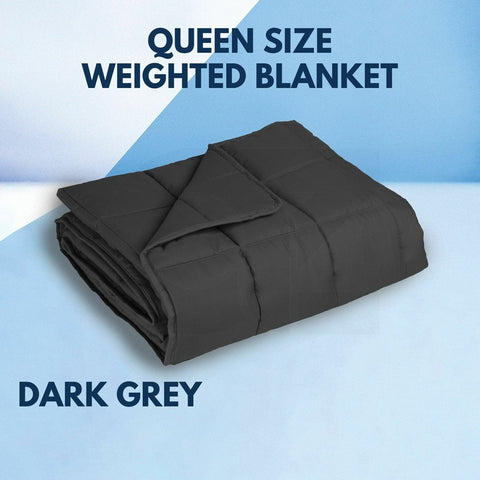 Polyester Queen Size Weighted Blanket  Dark Grey 7kg