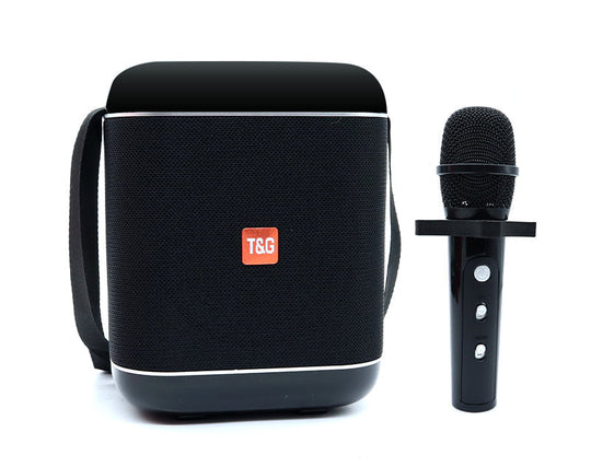 Portable Bluetooth Speaker Wireless Microphone Karaoke Black