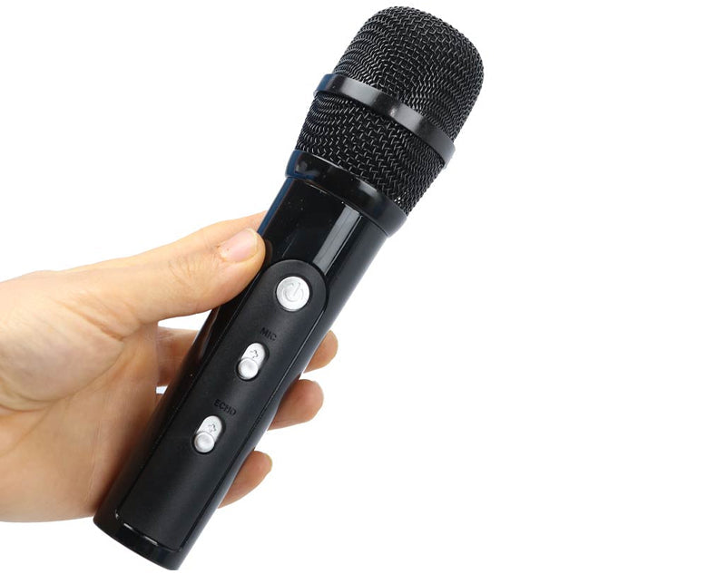 Portable Bluetooth Speaker Wireless Microphone Karaoke Black