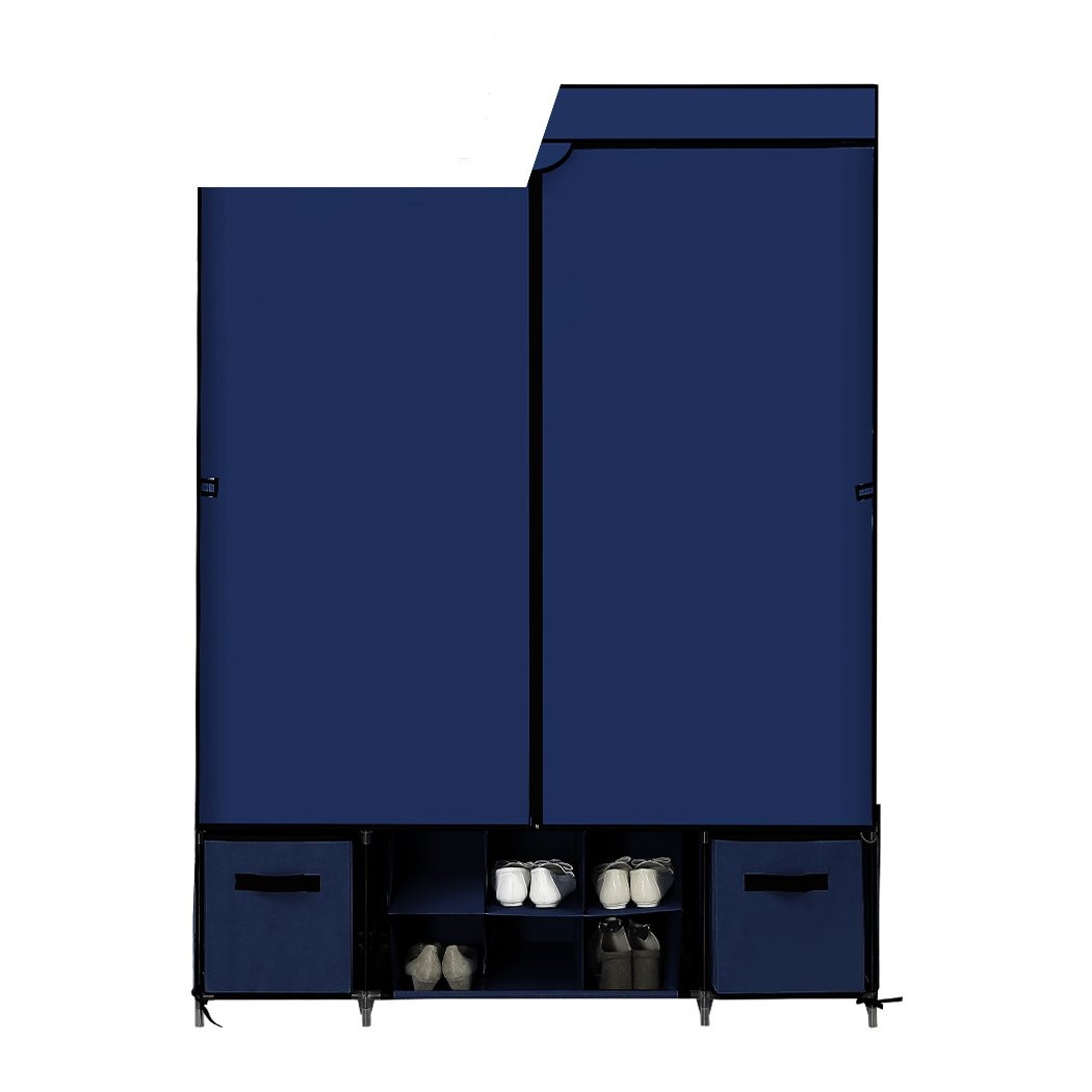 bedroom Portable cloth Storage Wardrobes Navy Blue