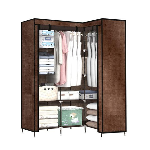 Portable Clothes Closet Wardrobe Coffee