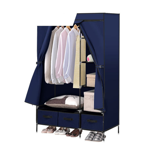 Portable Clothes Organiser Wardrobe Navy Blue