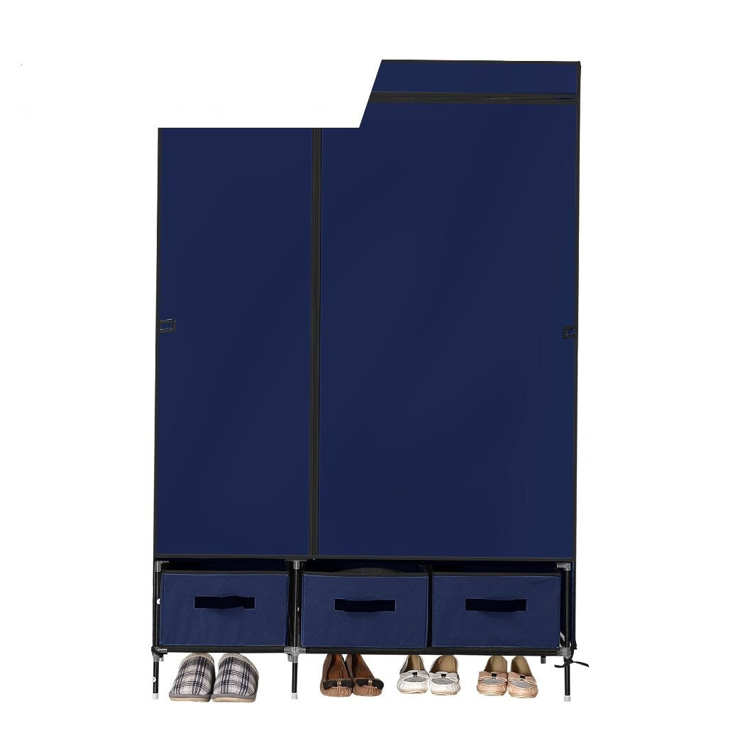 bedroom Portable Clothes Organiser Wardrobe Navy Blue