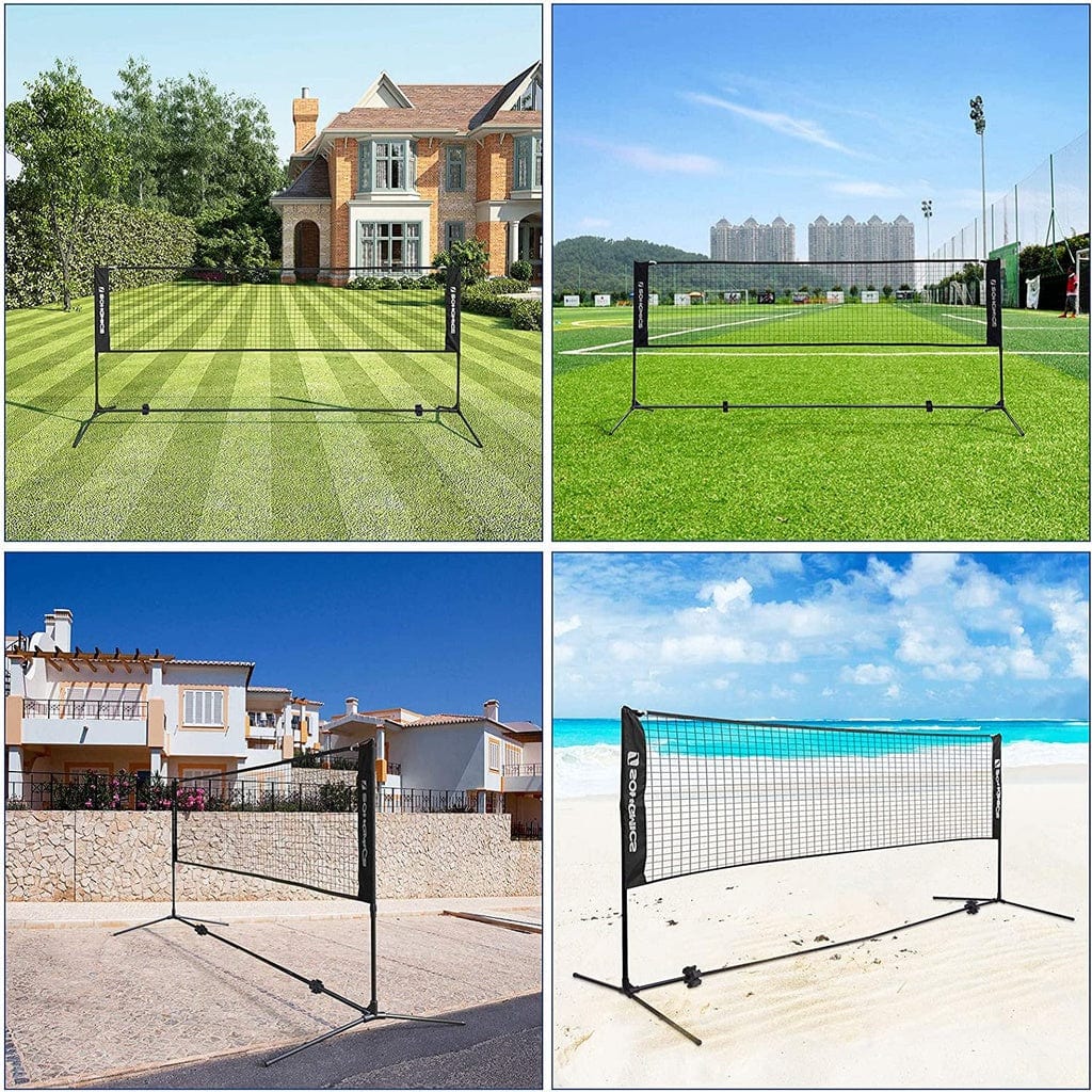 Portable Tennis Badminton Net Black