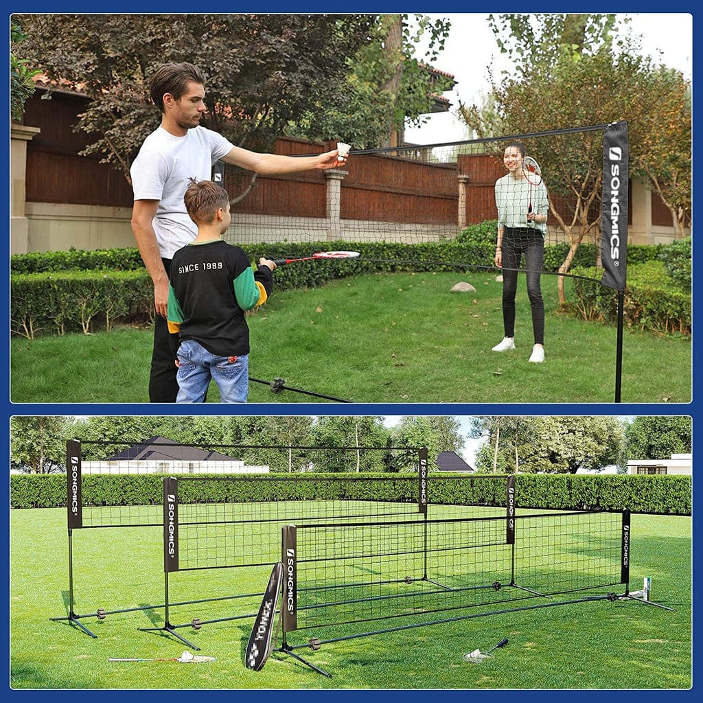 Portable Tennis Badminton Net Black