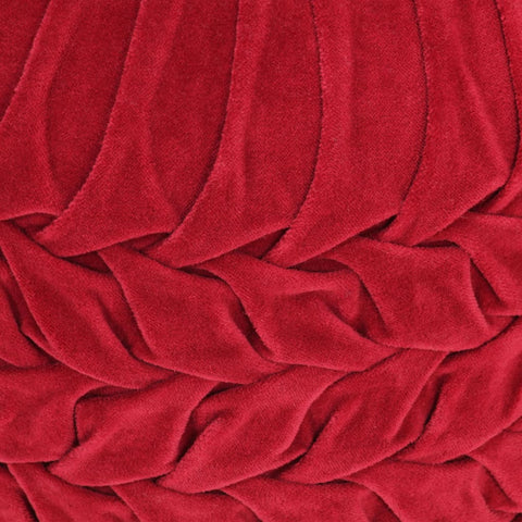 Pouffe Cotton Velvet Smock Design Red