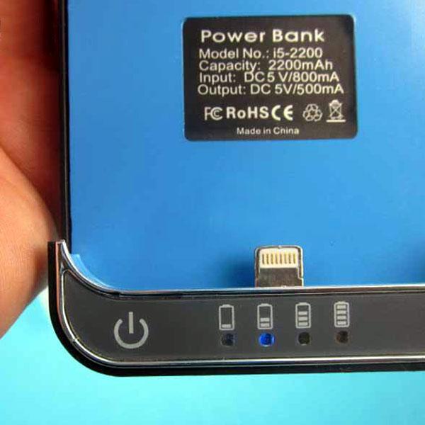 Mobile Accessories Power Bank 2200mah External Charger for iphone 5 Backup Battery Cover Case for iphone5