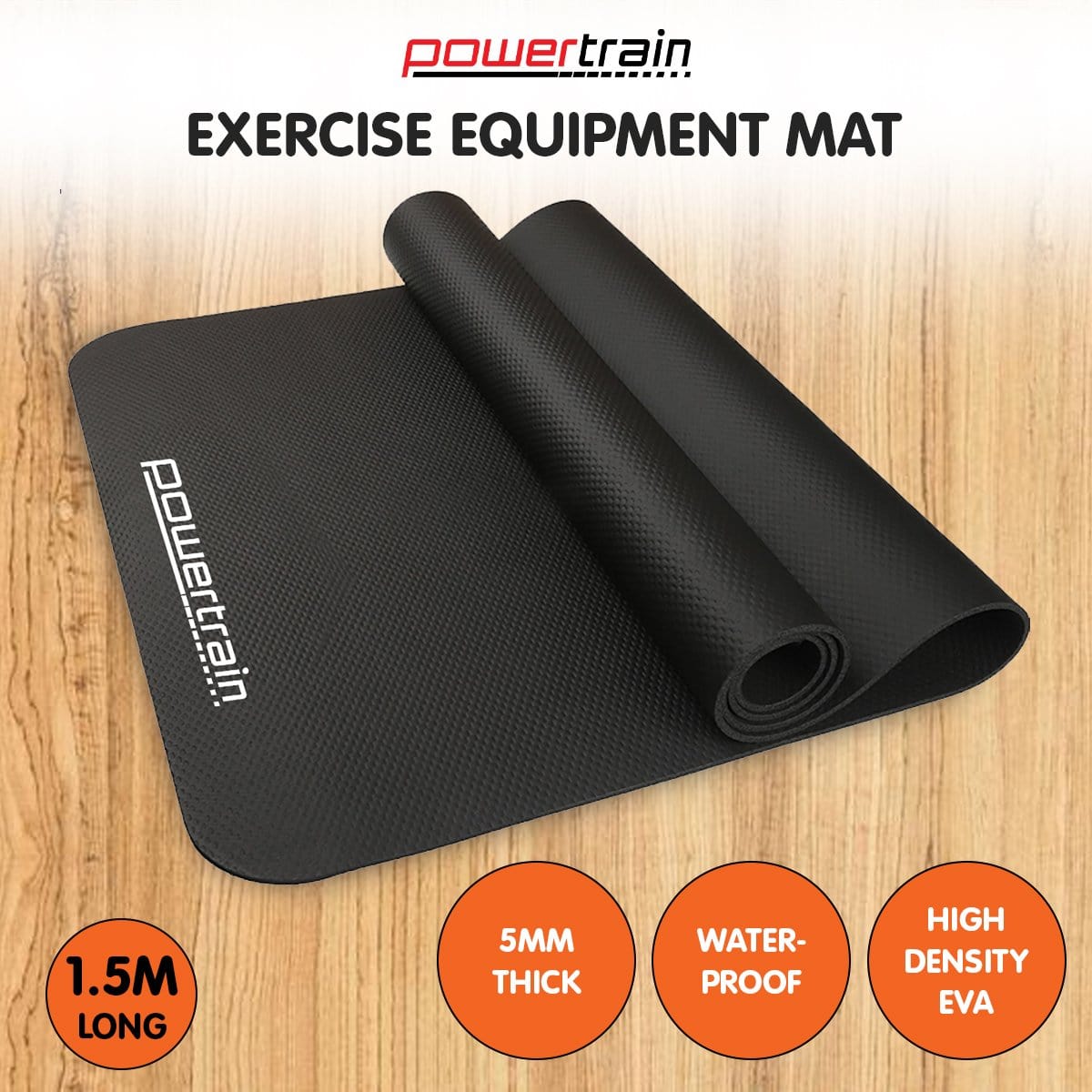 Powertrain 1.5M Exercise Equipment Mat