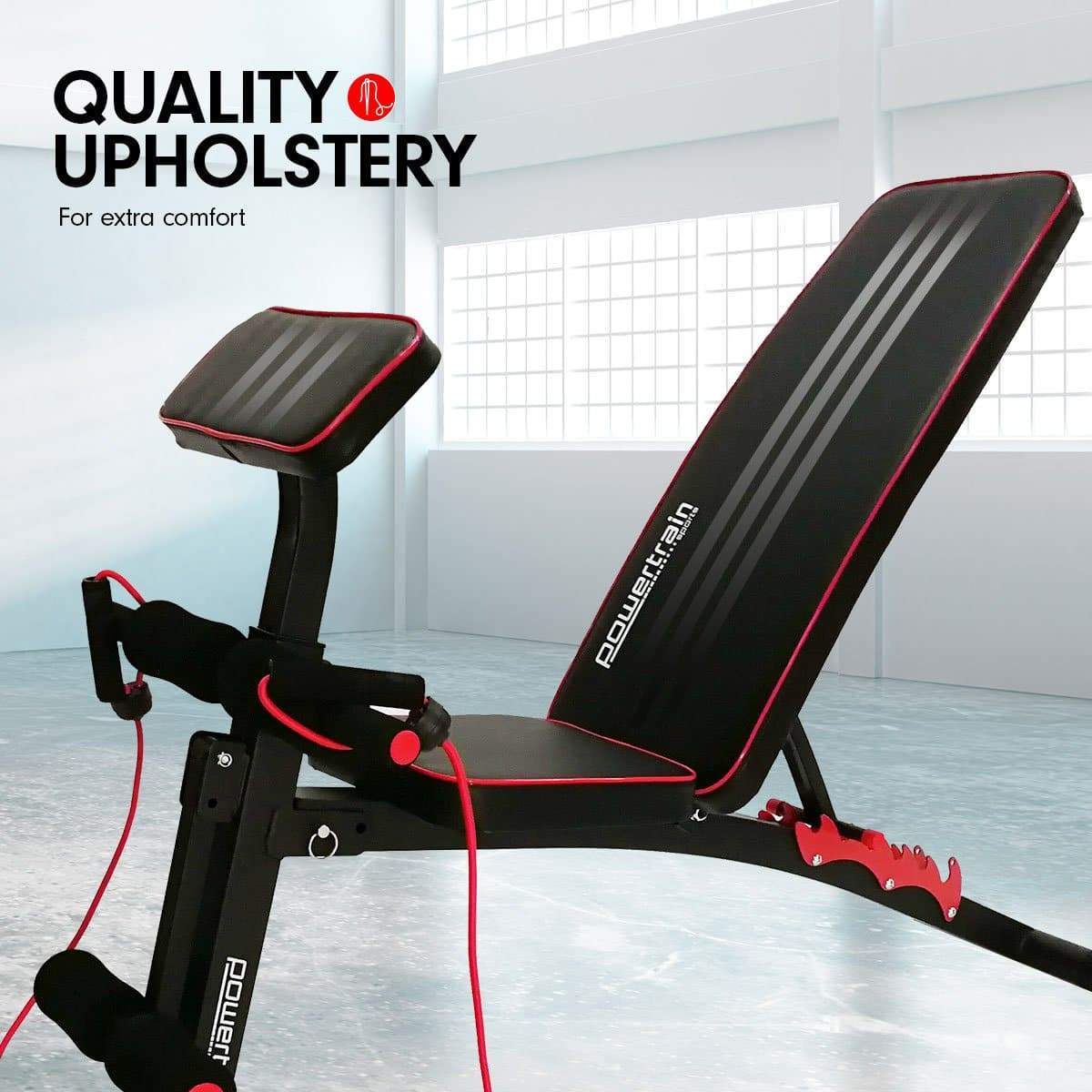 PowerTrain Adjustable Incline Decline Flat Home Gym Bench - 208