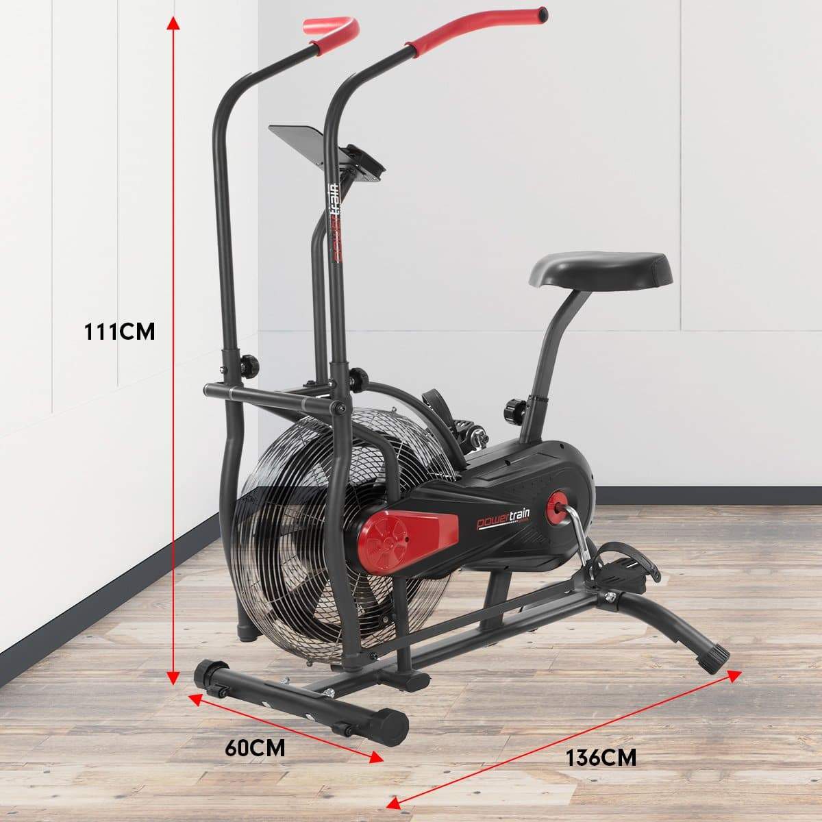 PowerTrain Air Resistance Exercise Bike Spin Fan Equipment Cardio